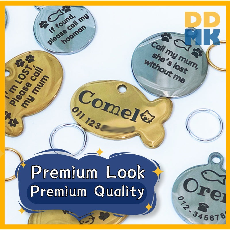 [Promotion Gila] DDMK Stainless Steel Pet Tag -FISH