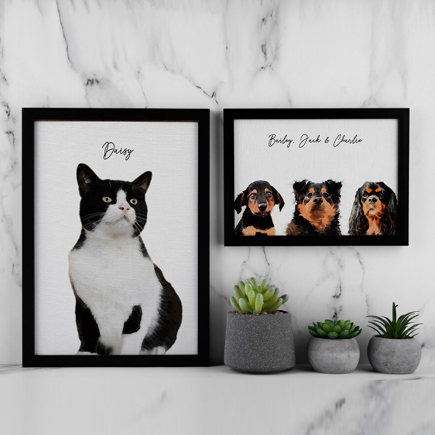 DDMK Personalized Digital Pet Watercolour Portraits W006