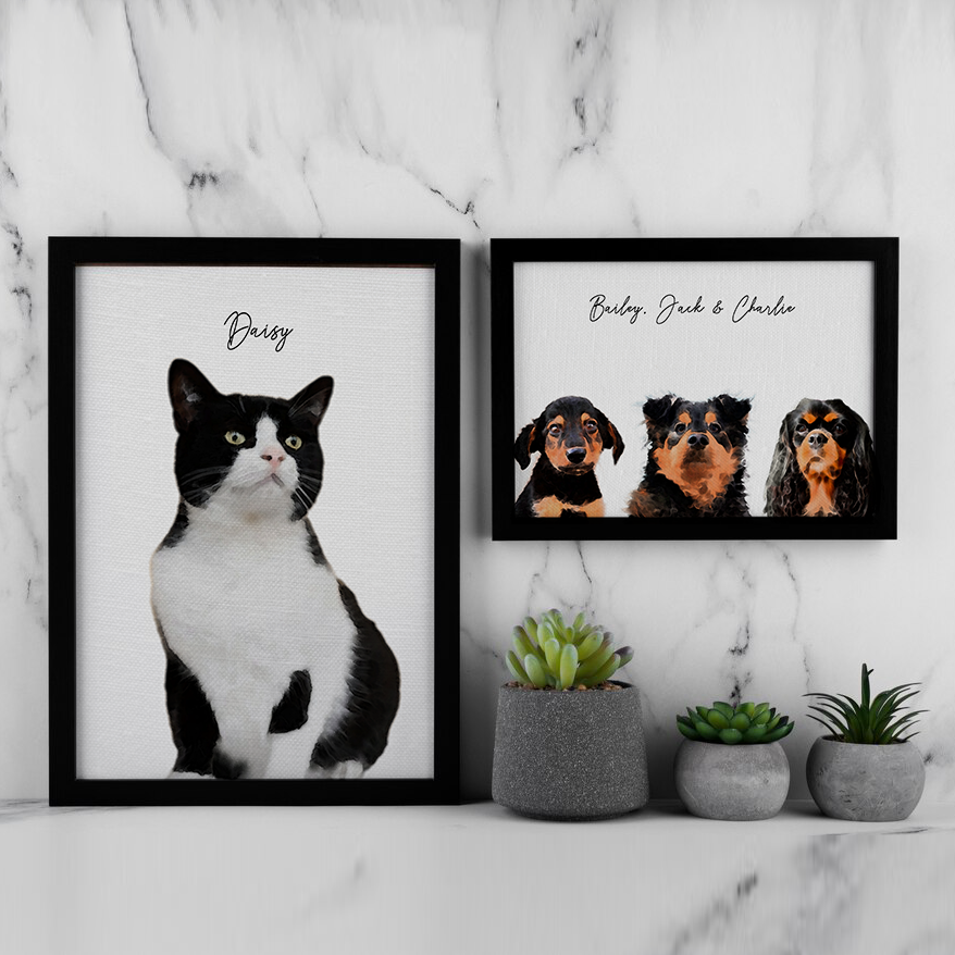 Personalized Digital Pet Watercolour Portraits