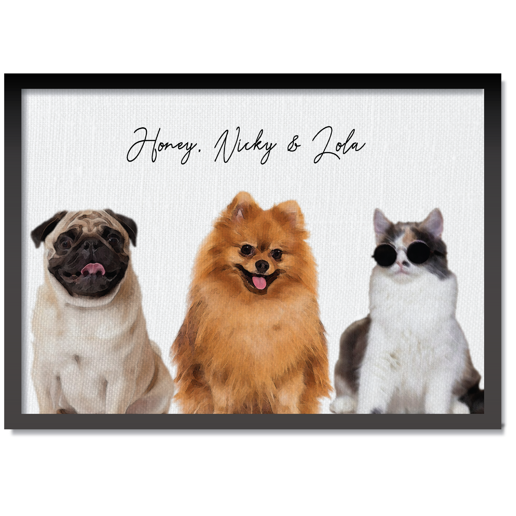 DDMK Personalized Digital Pet Watercolour Portraits W002