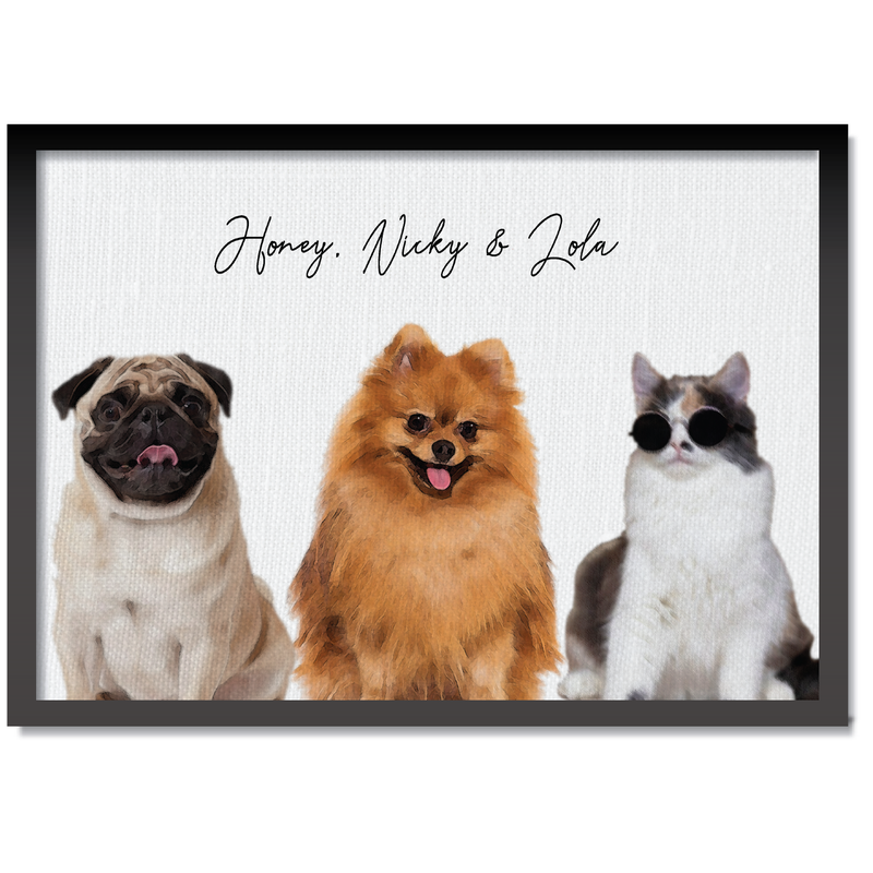 Personalized Digital Pet Watercolour Portraits